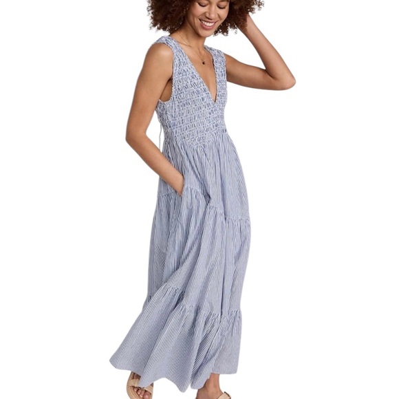 FREE PEOPLE Juno Maxi Dress in Ivory Combo M - Picture 1 of 9